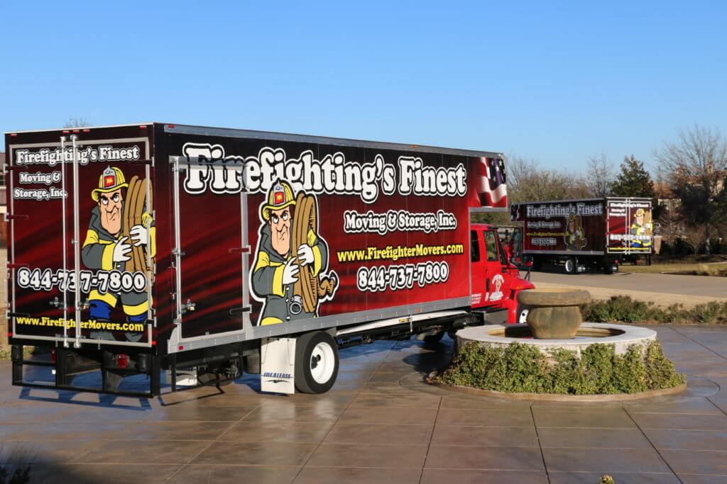 A Firefighting's Finest Moving & Storage moving truck in Cedar Park, Texas