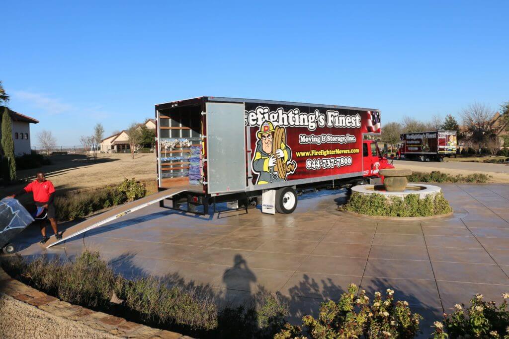 A Firefighting's Finest Moving & Storage moving truck in Georgetown, Texas