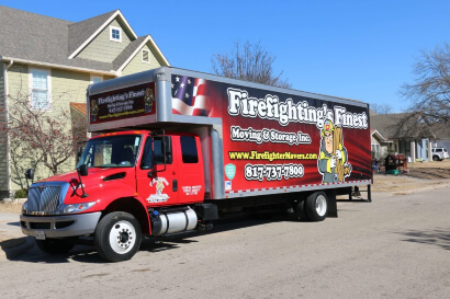 Firefighting's Finest Moving and Storage moving truck in Leander, Texas