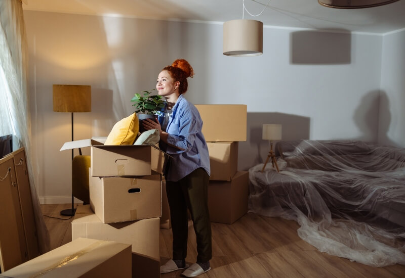 A person unpacking in Austin, Texas