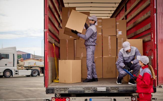 Team members performing loading and unloading services in Fort Worth, Dallas, Houston, and Austin, Texas