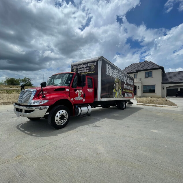 Firefighting's Finest Moving and Storage moving truck in Texas